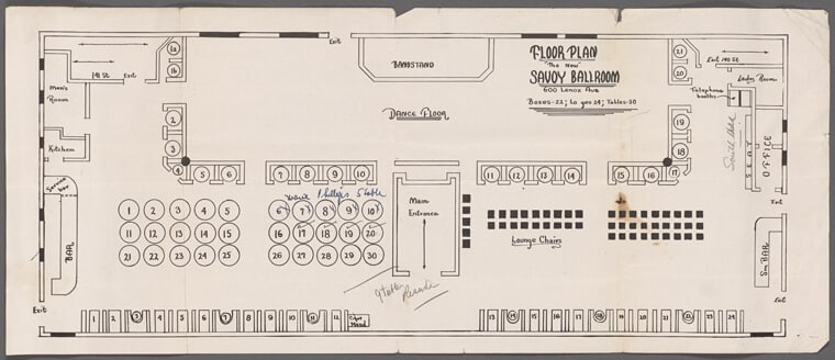 Floor Plan of the Savoy Ballroom